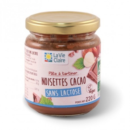 Pâte à tartiner - Noisette Cacao sans lactose