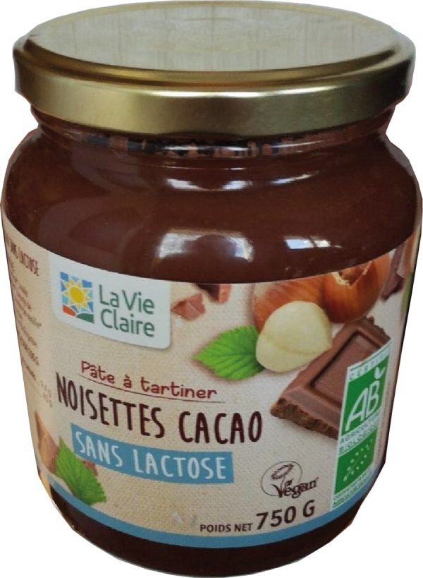 Pâte à tartiner - Noisettes Cacao sans lactose